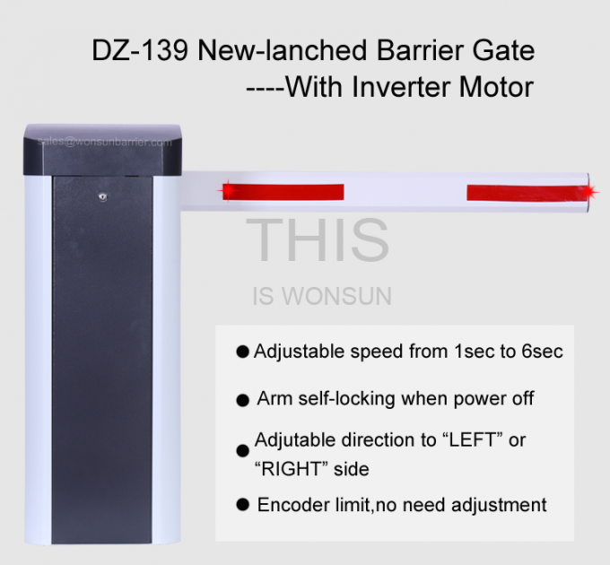 High Precision Parking Lot Arm Gate 210 Watt RS485 Interface Remote Controlled