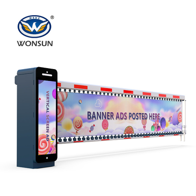 DC 24V Durable Car Parking Barriers 4s - 8s Speed Adjustable With Commercial Advertising